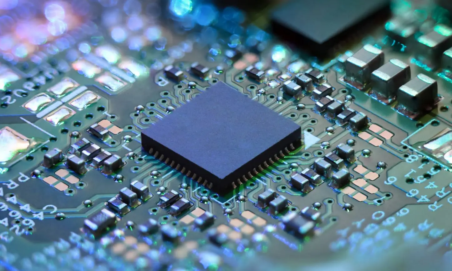 A CPU on a mother board, electronic components for digital devices