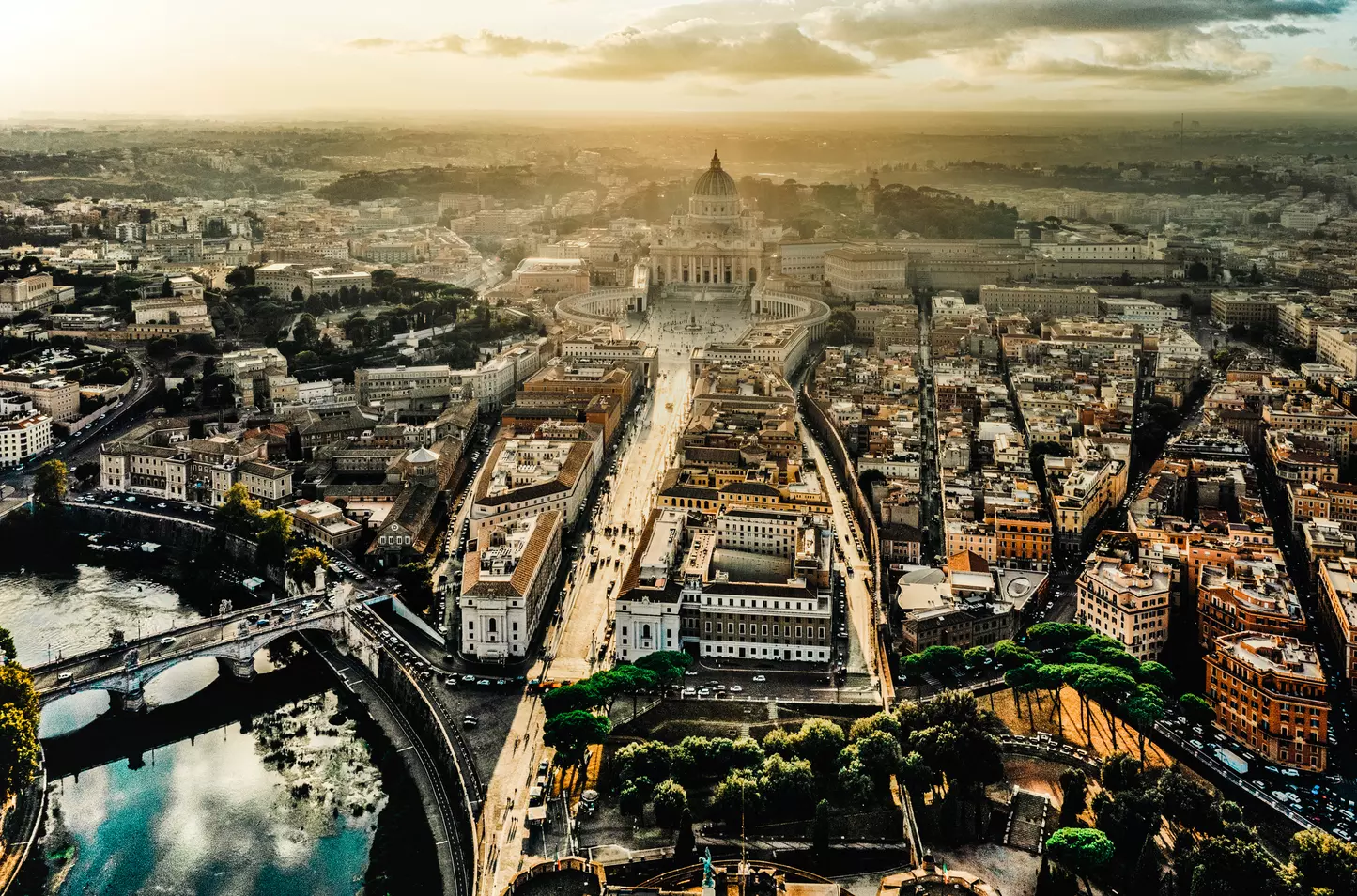 Una vista di Roma dal drone