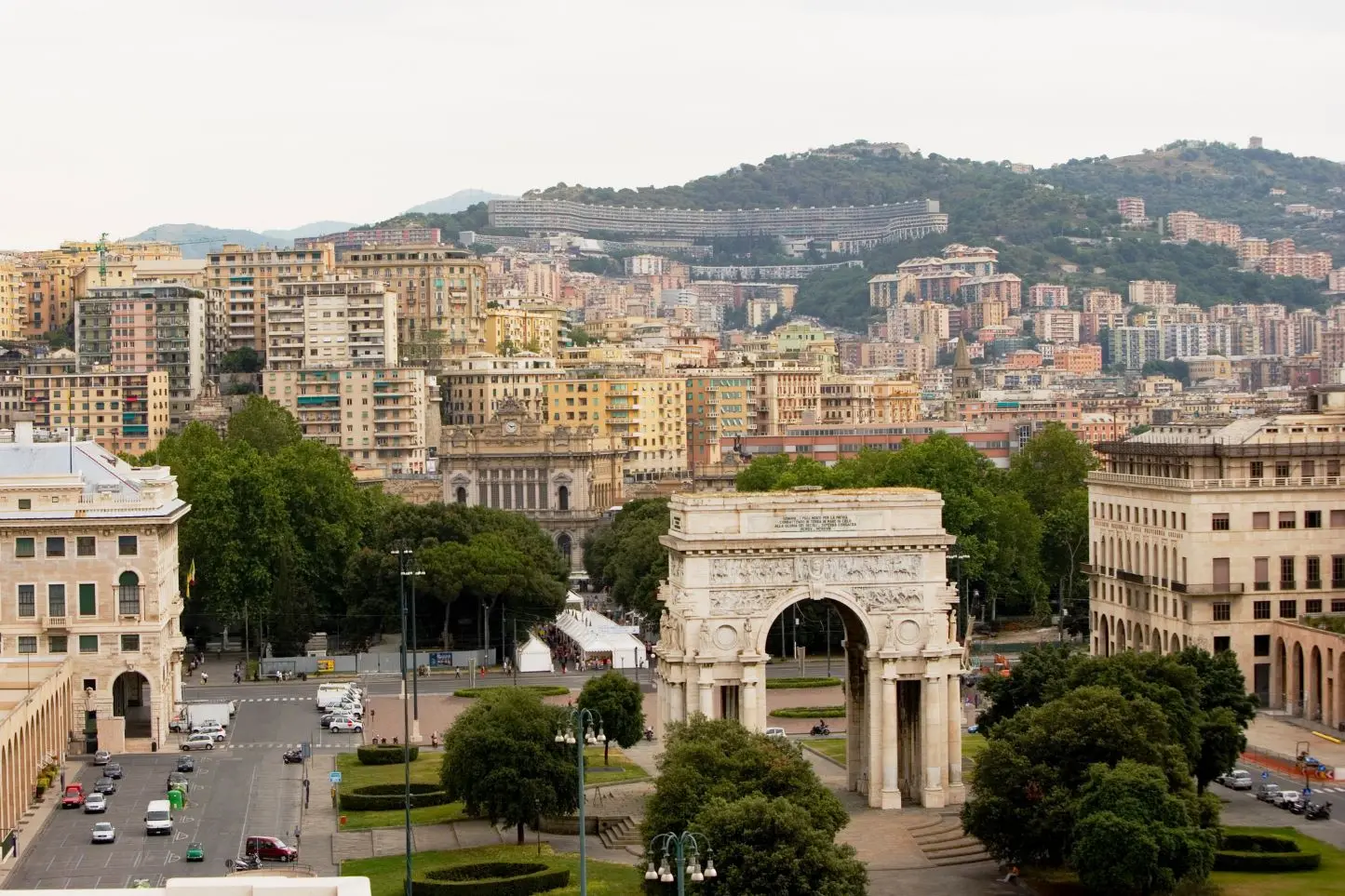 A city view in piazza della Vittoria, Genoa