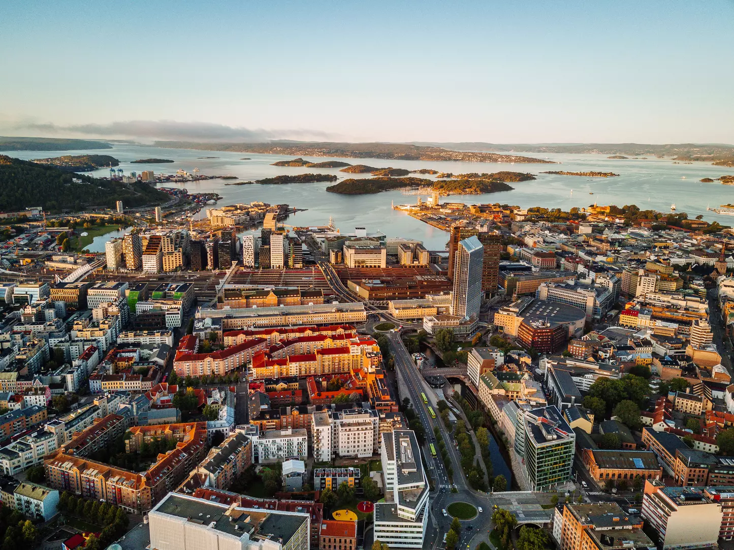 Veduta aerea di Oslo, capitale della Norvegia